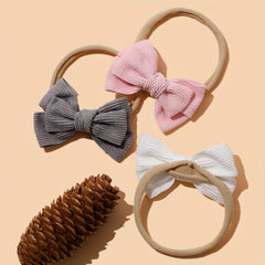 Baby Girls Bowknot Sweet Headband Soft Elastic Nylon Hairband