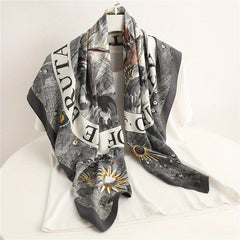 Boho Print Bandana Vintage Square Scarf Silk Shawl Classic Head Wraps For Women