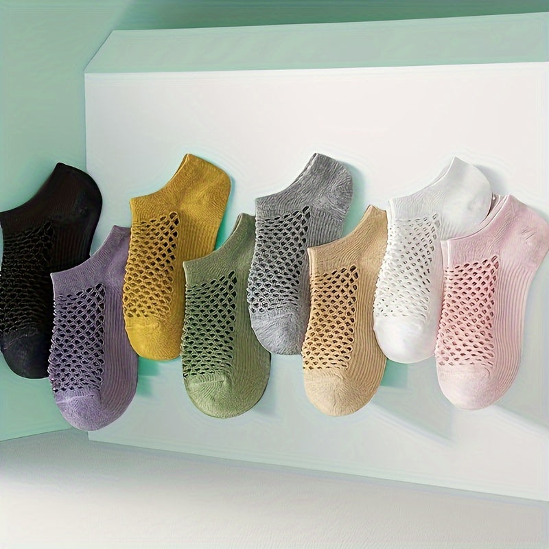 Breathable Mesh Ankle Socks for Running & Sports - 8 Pairs