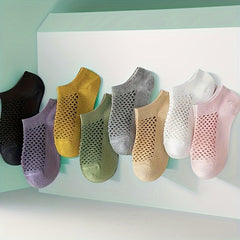 Breathable Mesh Ankle Socks for Running & Sports - 8 Pairs