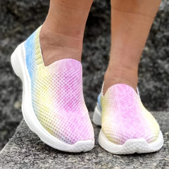 Women's Colorful Gradient Flat Sneakers Lightweight Casual Shoes