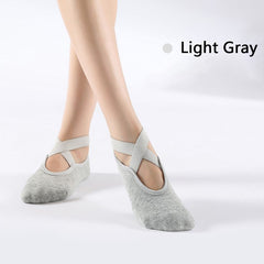 Non Slip Yoga Socks Women's Criss Cross Grip Socks for Barre Pilates Ballet