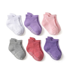 6 Pairs Non Slip Cotton Ankle Socks for Toddlers