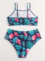 Tropical Print Swimsuit Set