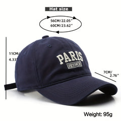Men's Washed Letter Embroidery Peaked Cap Outdoor Travel Baseball Cap
