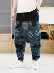 Men's Block Loose Harem Pants