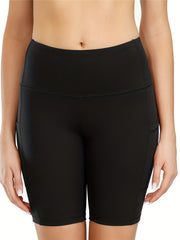 High Waist Yoga Sports Shorts With Pockets Activewear