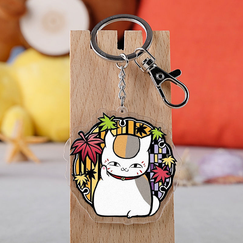 Anime Cat Keychain Acrylic Keyring Cute Schoolbag Accessory