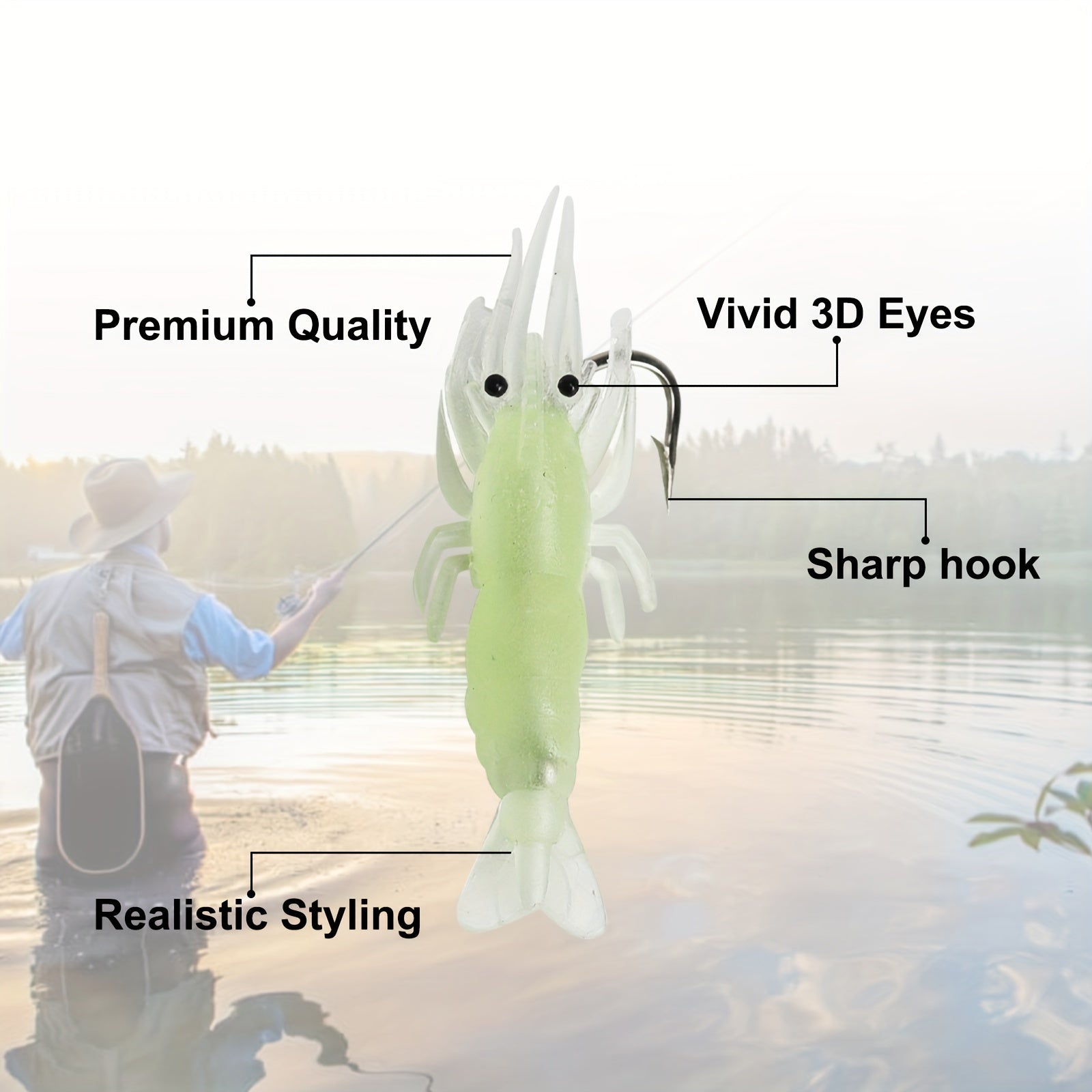 5pcs Fishing Lures Lifelike Swimbaits Bass Trout Crappie Saltwater Freshwater