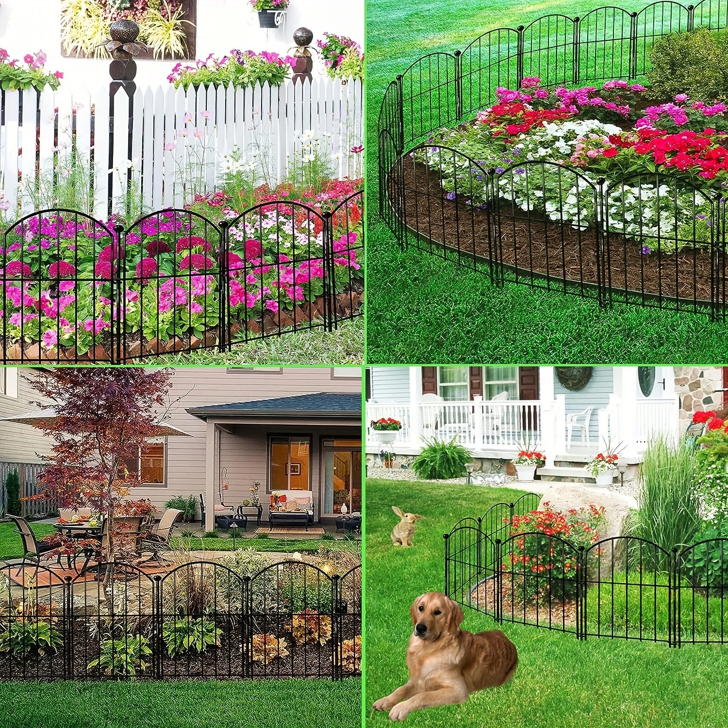 5pcs Metal No Dig Fence Animal Barrier For Dog Flower Bed Edging