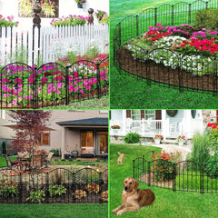5pcs Metal No Dig Fence Animal Barrier For Dog Flower Bed Edging