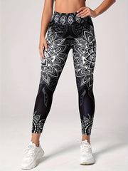 Lotus Flower Yoga Pants High Waist Leggings Women's Activewear