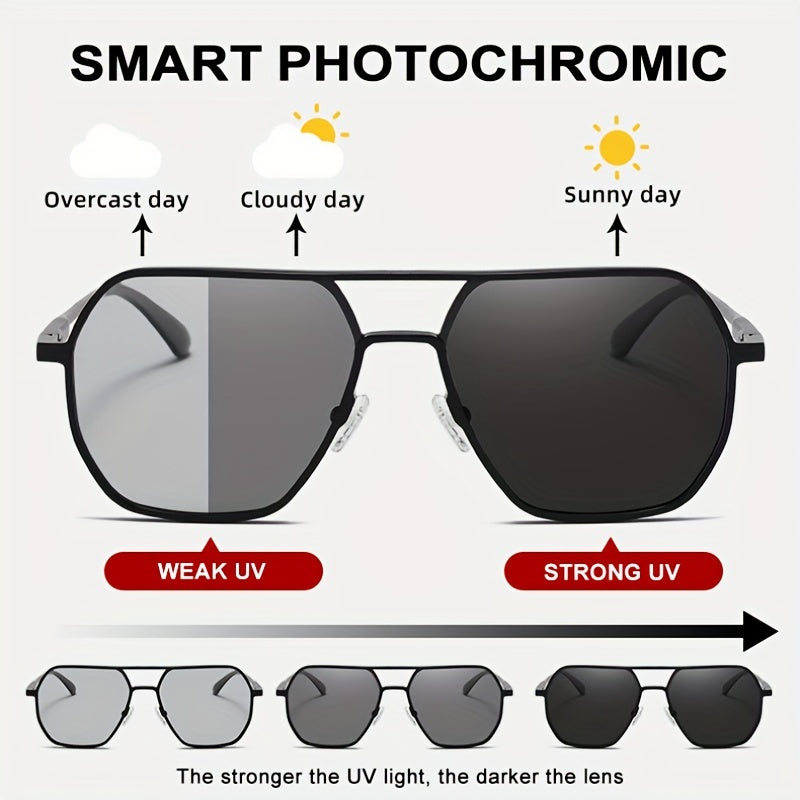 Men's Photochromic Polarized Sunglasses with Case