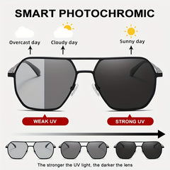 Men's Photochromic Polarized Sunglasses with Case