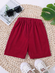 Boys Casual Shorts Drawstring Waist Pockets Summer Kids Clothes