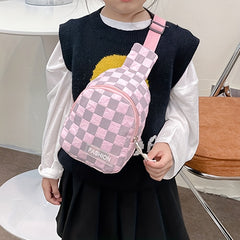 Kids Plaid Small Chest Bag for Girls
