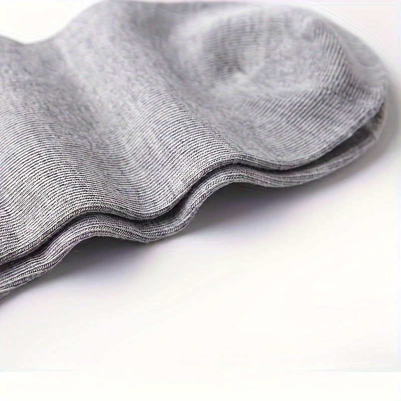 Men's Solid Liner Anklets Socks, Soft & Breathable, 10 Pairs