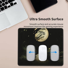 Night Moon Square Mouse Pad for Office Home Games Laptop Desktop