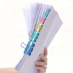 24pcs Mixed Long Tail Clip Folder for Office Supplies & Test Paper Book Clips