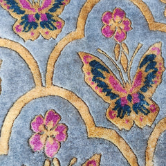 Vintage Floral Faux Wool Area Rug - American Style Living Room Bedroom Carpet
