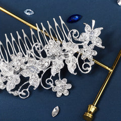 Rhinestone Crystal Hair Comb Leaf Insert Bridal Hair Accessories