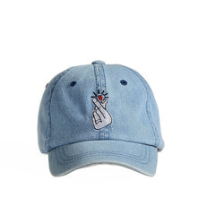 Kids Vintage Washed Embroidery Denim Cap for Sun Protection