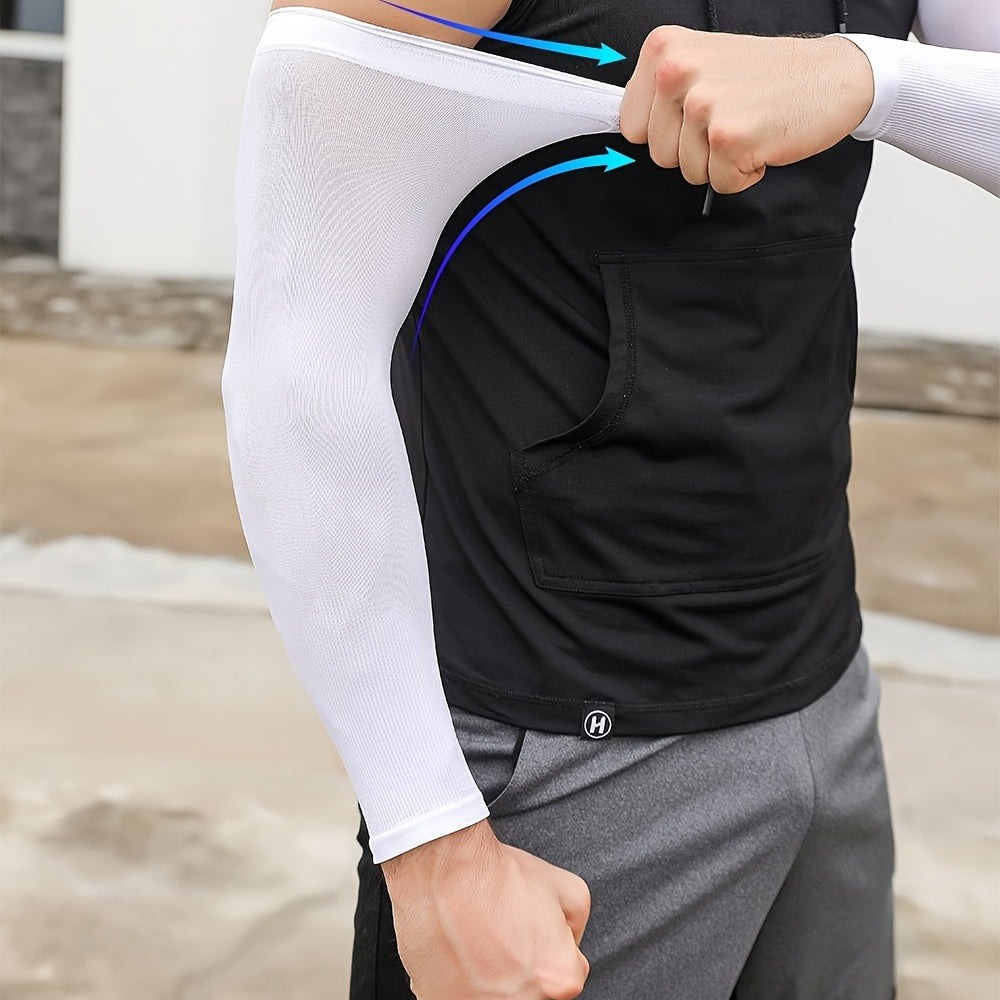 Ice Silk Sunscreen Armguards for Cycling and Outdoor Travel