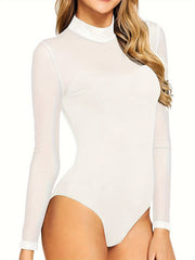 Mesh Shaping Bodysuit Long Sleeve Tummy Control Slimmer Body Shaper