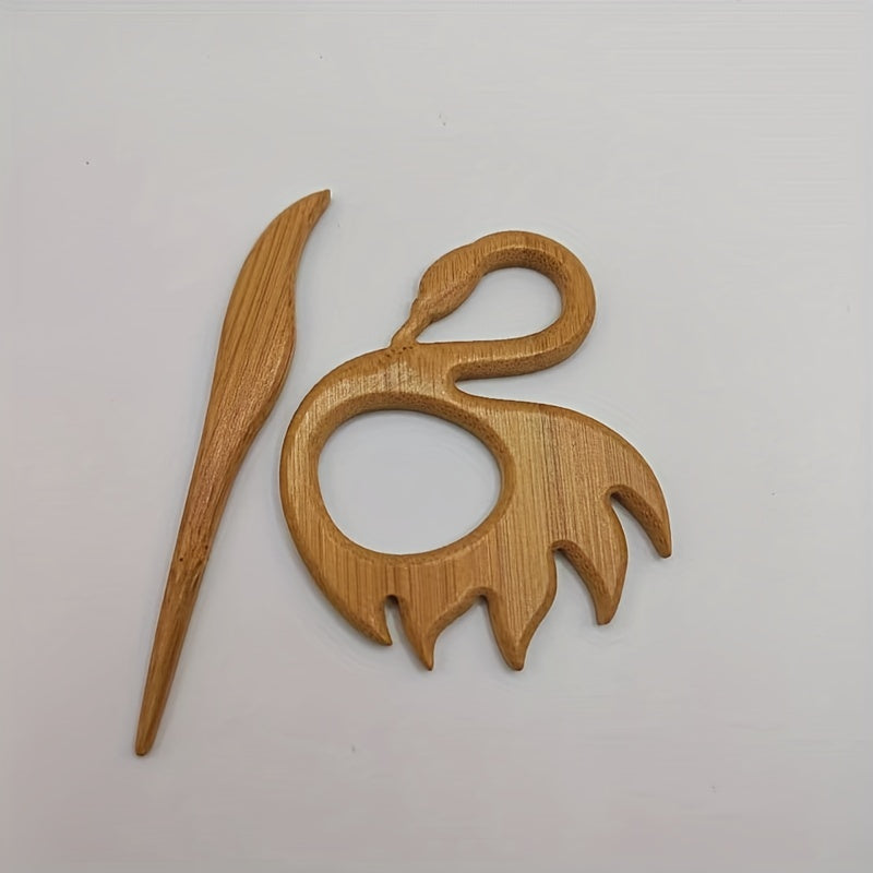 Wooden Flamingo Brooch for Girls Sweater