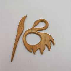 Wooden Flamingo Brooch for Girls Sweater