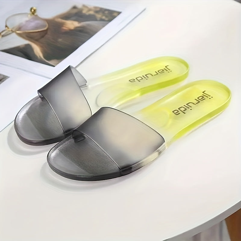 Women's Letter Graphic Slippers Waterproof Flat Slides