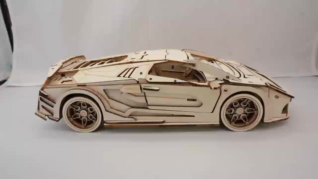 3D Car Wooden Toy Ornament Brain Teaser Assembly Model