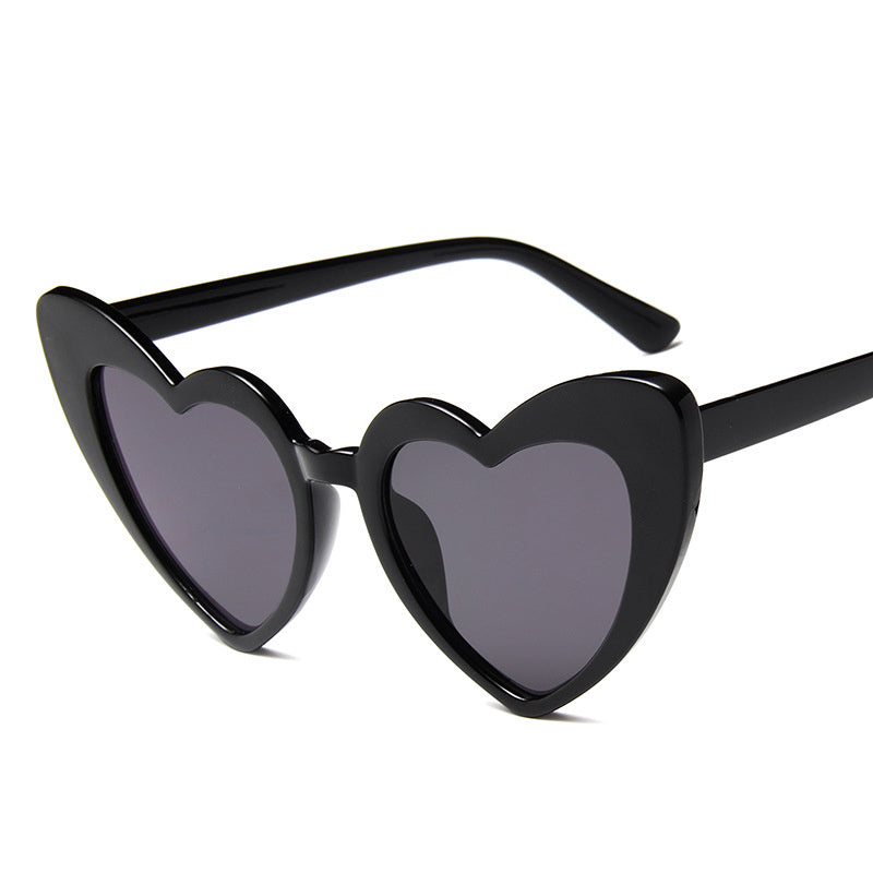 Heart Sunglasses Metal Large Frame Sunscreen Glasses