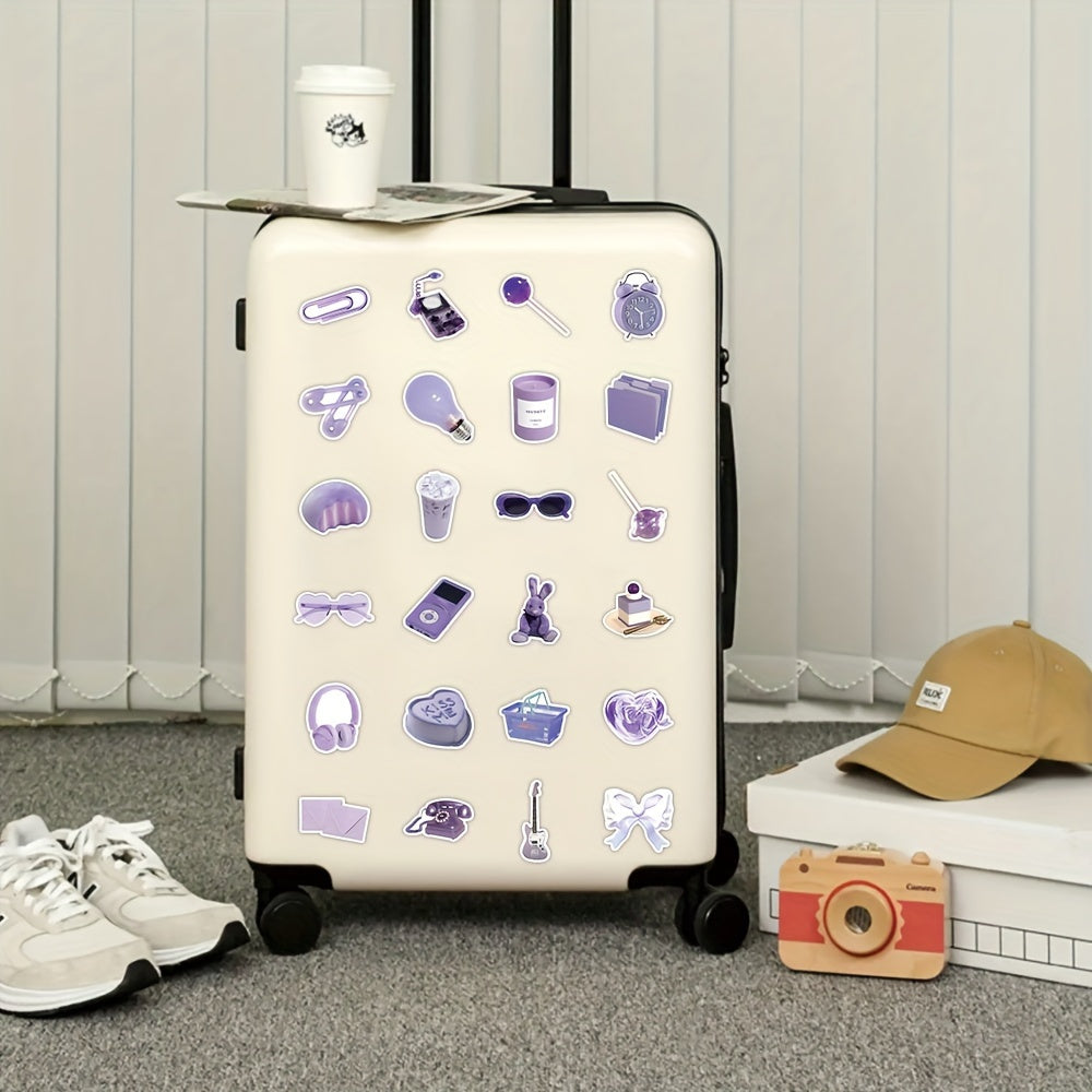 51pcs Purple Series Graffiti Stickers for Laptop Helmet Desktop Water Cup