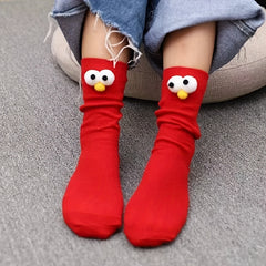 6pairs Girls Kids Cartoon 3D Eye Doll Novelty Funny Socks
