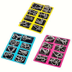 Luban Lock Toy Set of 8 Golden Rings Family Party Game