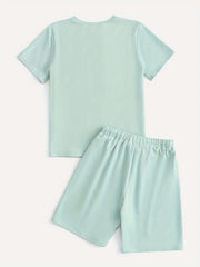 Boys Round Neck T shirt & Shorts 2pcs Set