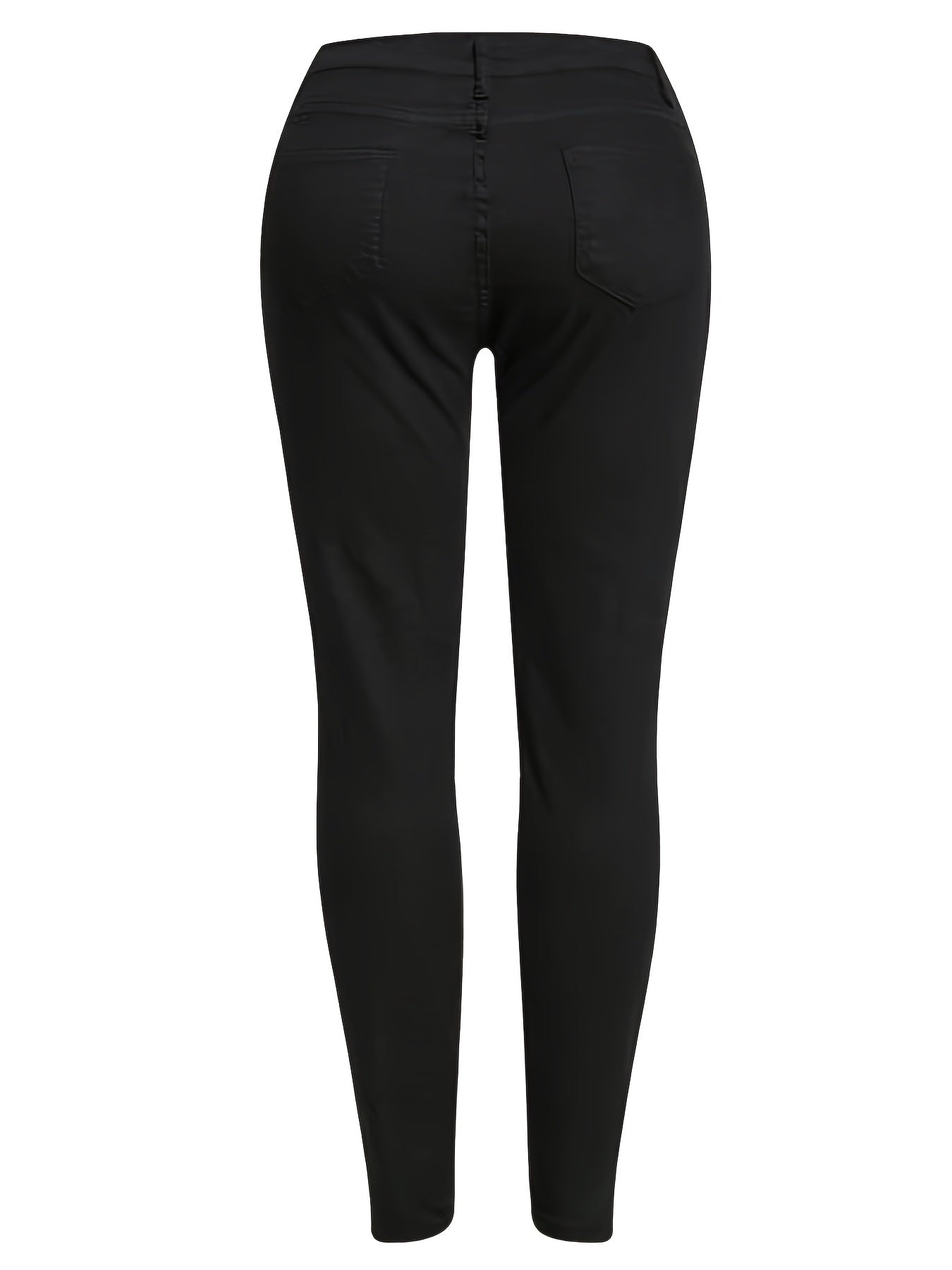 Destroyed Legs Curvy Skinny Jeans High Waist Stretchy Denim Pants