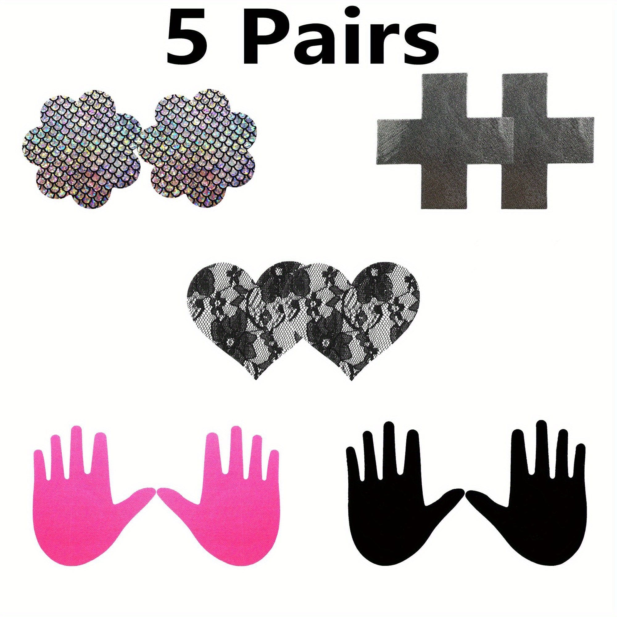 5 Pairs Disposable Nipple Pasties Self Adhesive Women's Lingerie