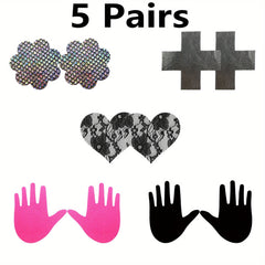 5 Pairs Disposable Nipple Pasties Self Adhesive Women's Lingerie