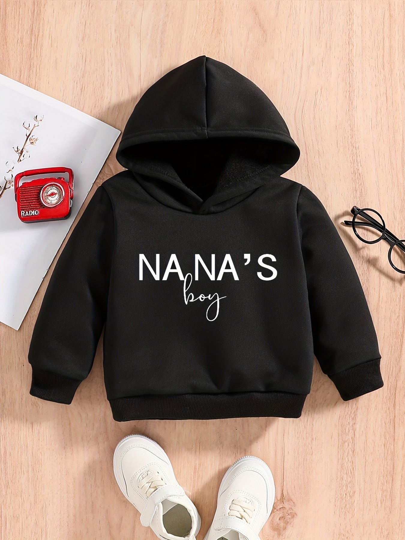 Baby Boys Kids Letter Print Hooded Sweatshirt Pullover Top