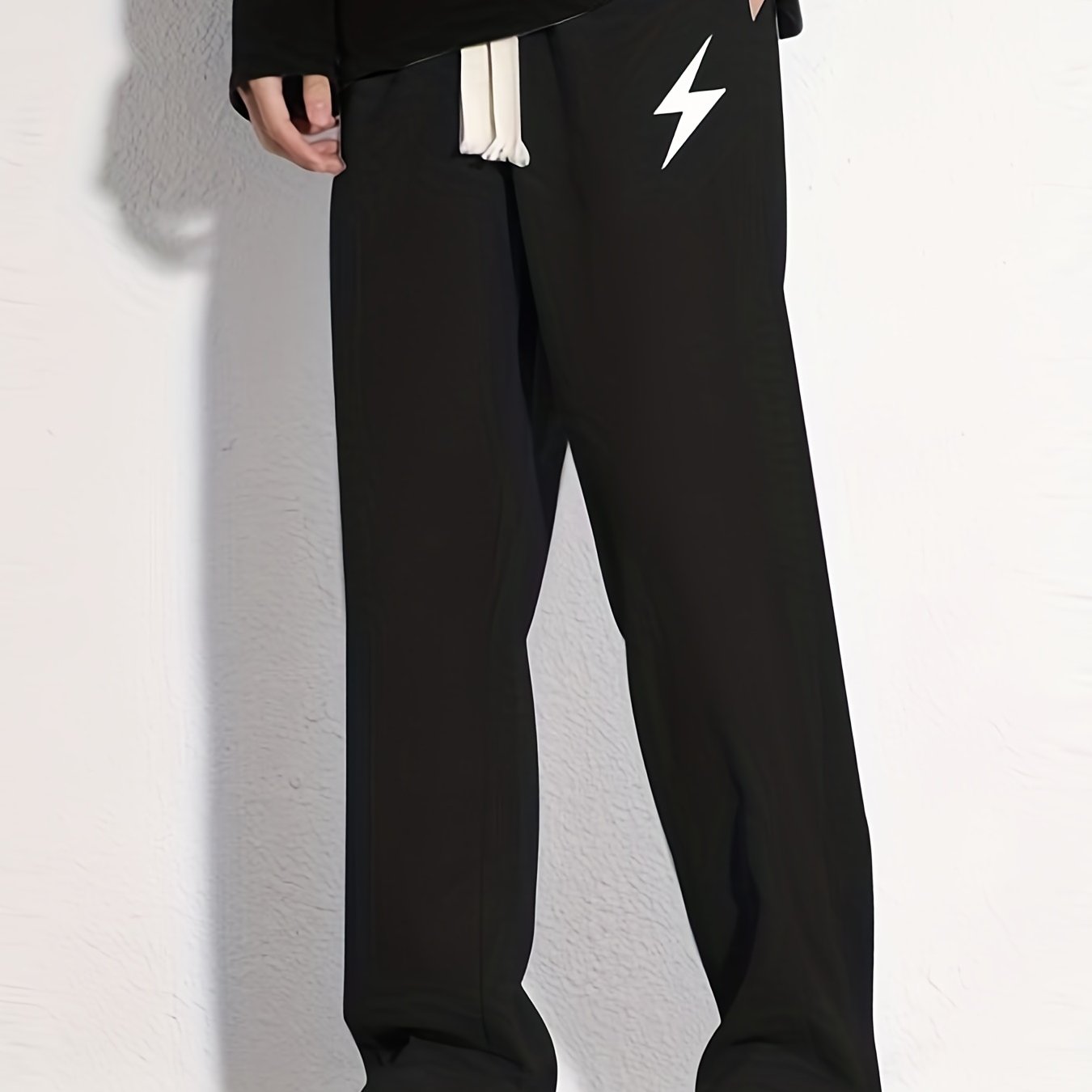 Lightning Pattern Joggers Men's Casual Loose Fit Pants