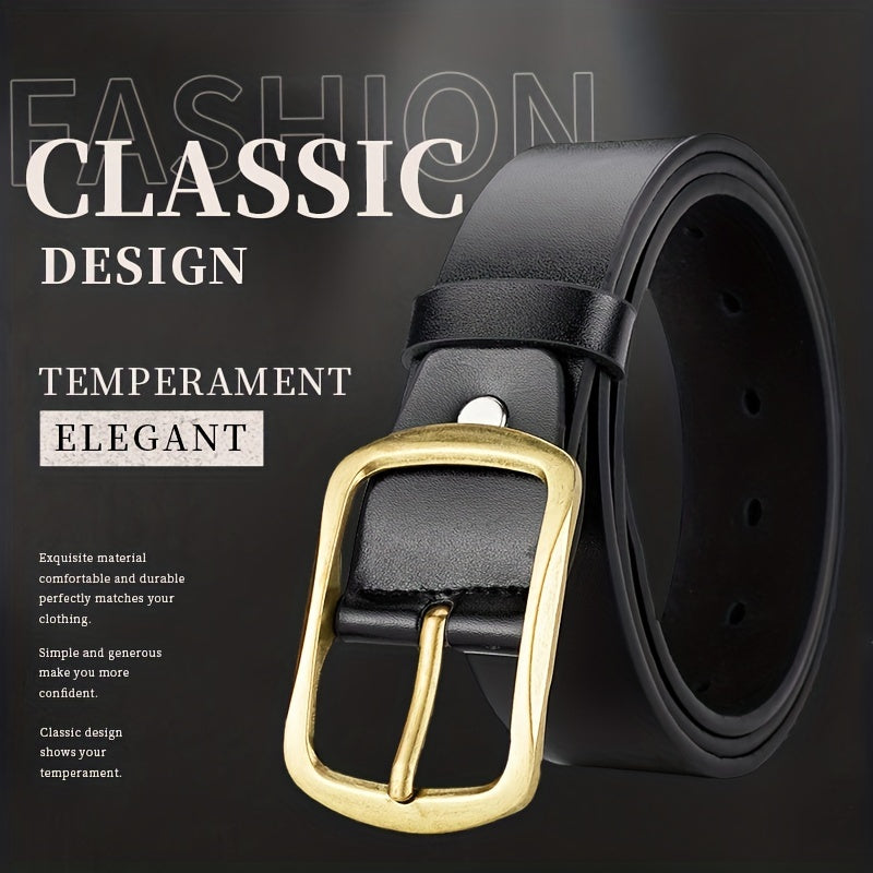 Men's Casual Buckle Belt PU Leather Unisex Decorative Accessories