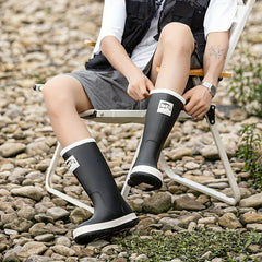 Quick Drying Flat Rain Boots Waterproof Non Slip Thickened Outdoor PVC Shoes