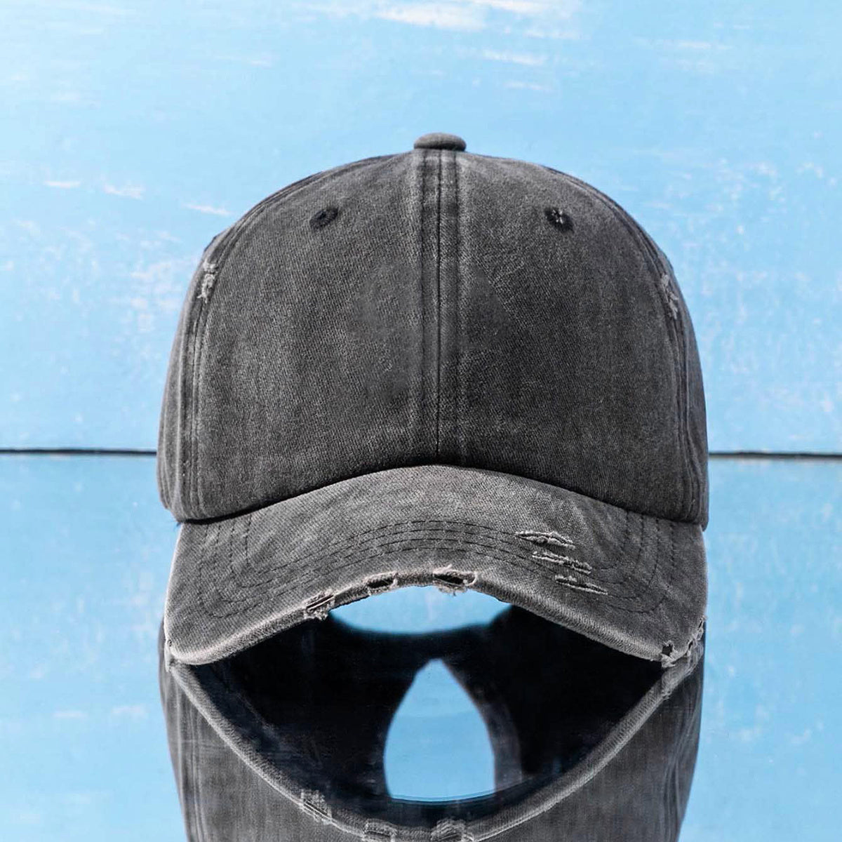 Women's Candy Denim Baseball Cap Distressed Washed Sports Hat