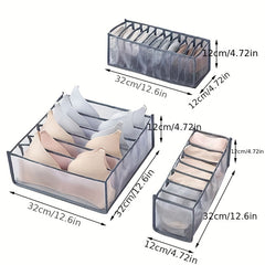 Set Of 3 Sock Underwear Organizer Dividers Storage Boxes