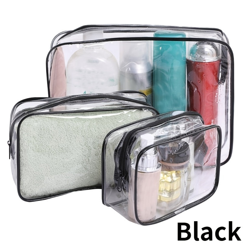 3pcs Clear Travel Bags For Toiletries Waterproof Cosmetic Makeup Bags