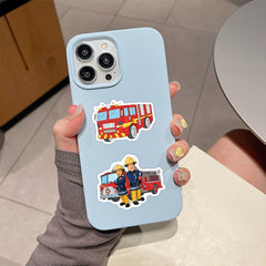 55pcs Fire Truck Themed Vinyl Stickers for Laptop Water Bottle Phone Skateboard