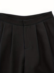 Solid Wide Leg Ruched Pants for Spring & Summer