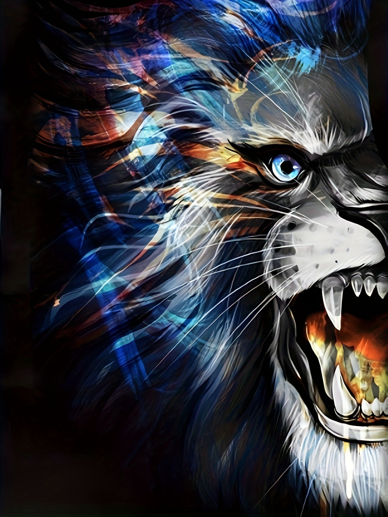 Lion 3d Pattern Print Men's Short Sleeve Comfy T-shirt Graphic Tee